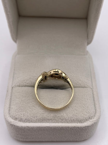 9ct gold sapphire and cz ring