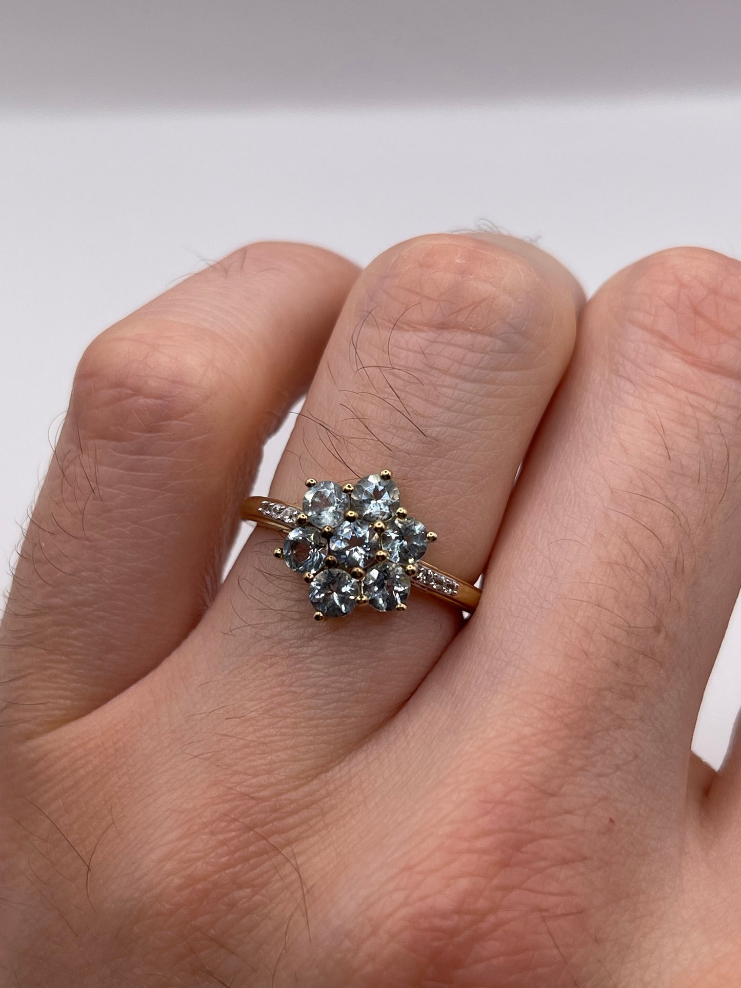 9ct gold topaz cluster ring