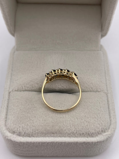 9ct gold sapphire and diamond ring