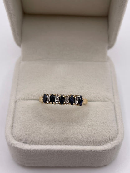 9ct gold sapphire and diamond ring
