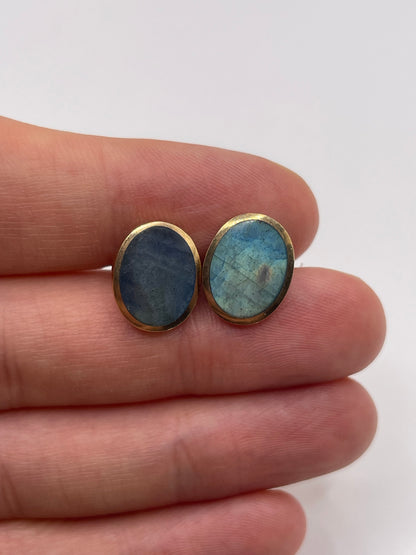 9ct gold labradorite earrings