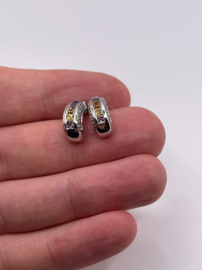 9ct white gold sapphire and diamond earrings