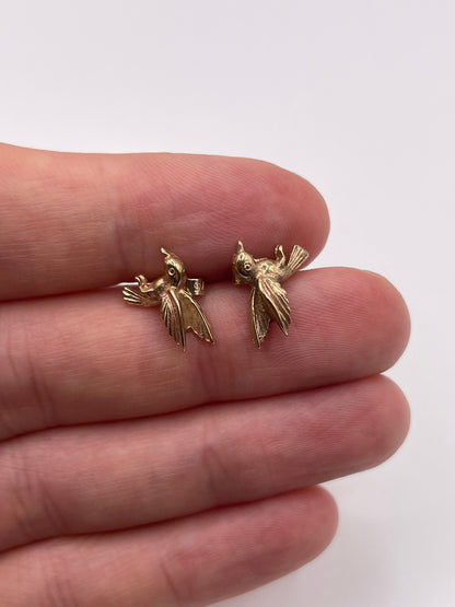9ct gold bird earrings