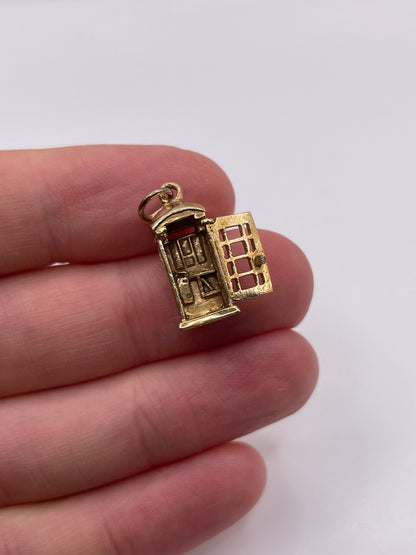 9ct gold phone box charm