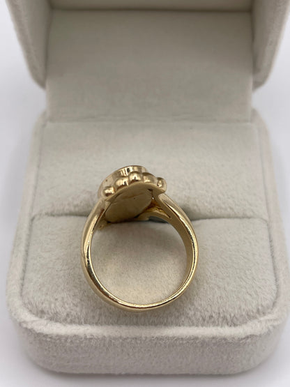 9ct gold Whitby jet ring