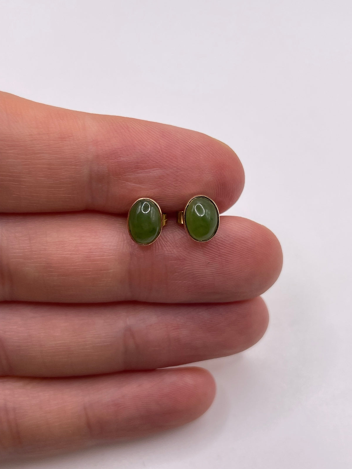 9ct gold jade earrings