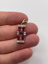 Load image into Gallery viewer, 9ct gold ruby and zircon pendant
