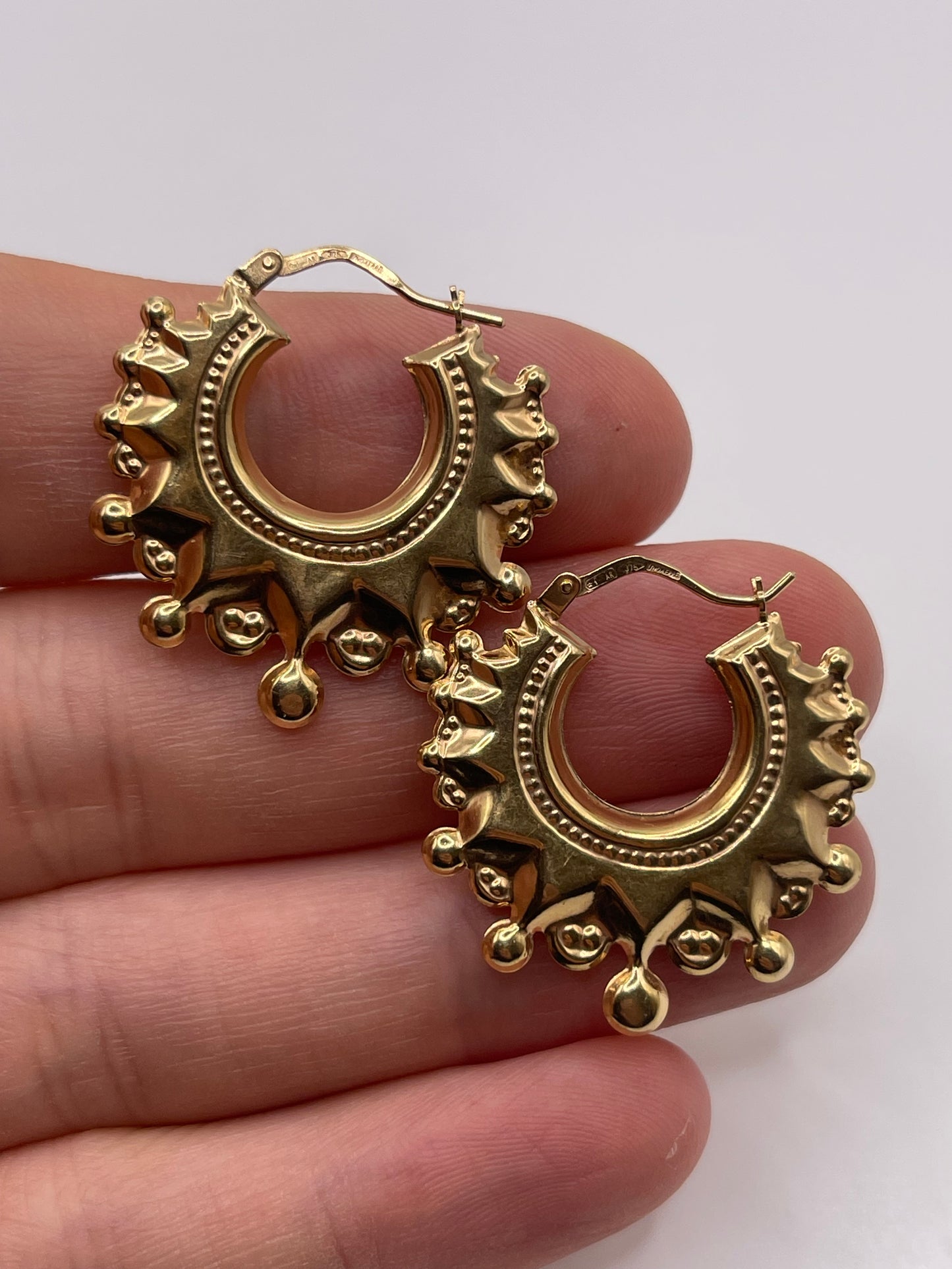 9ct gold creole earrings