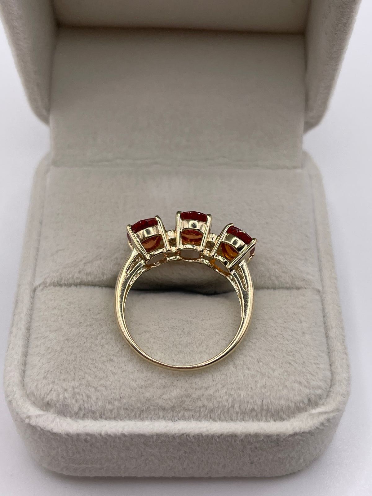 9ct gold spessartite garnet and diamond ring