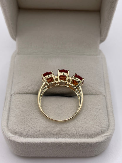9ct gold spessartite garnet and diamond ring