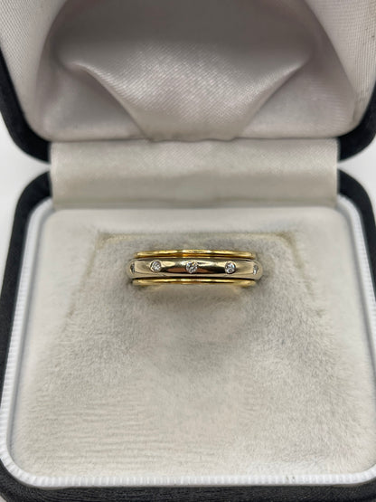 18ct gold diamond spinner ring