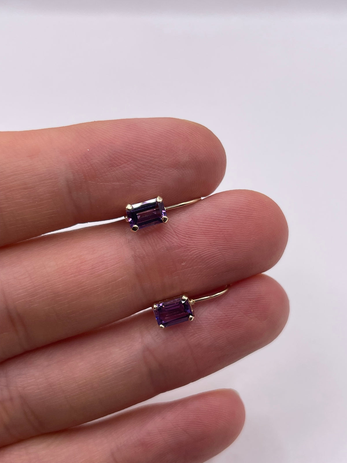 9ct gold amethyst earrings