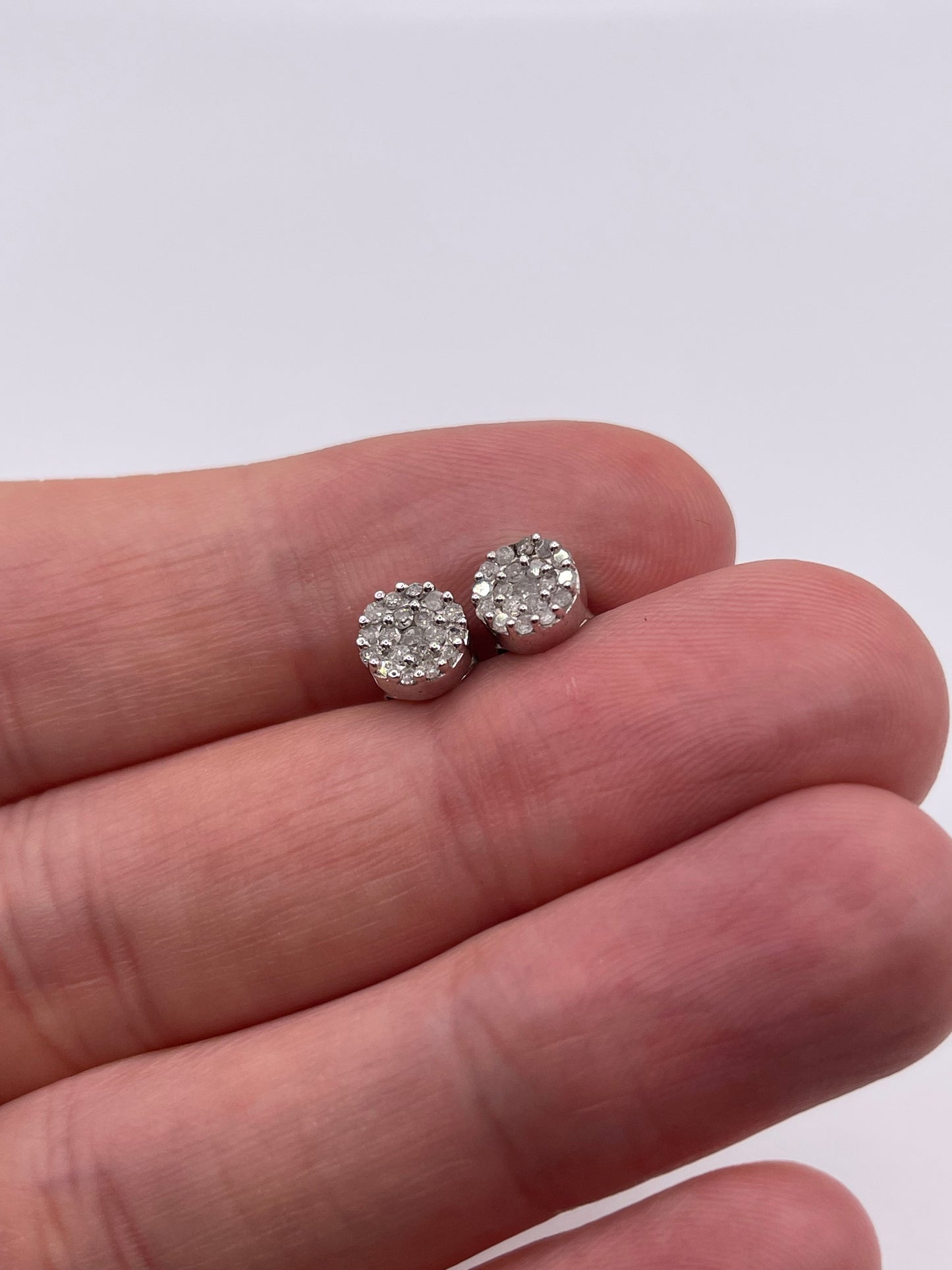 Silver diamond earrings