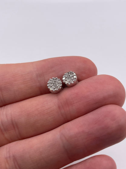 Silver diamond earrings