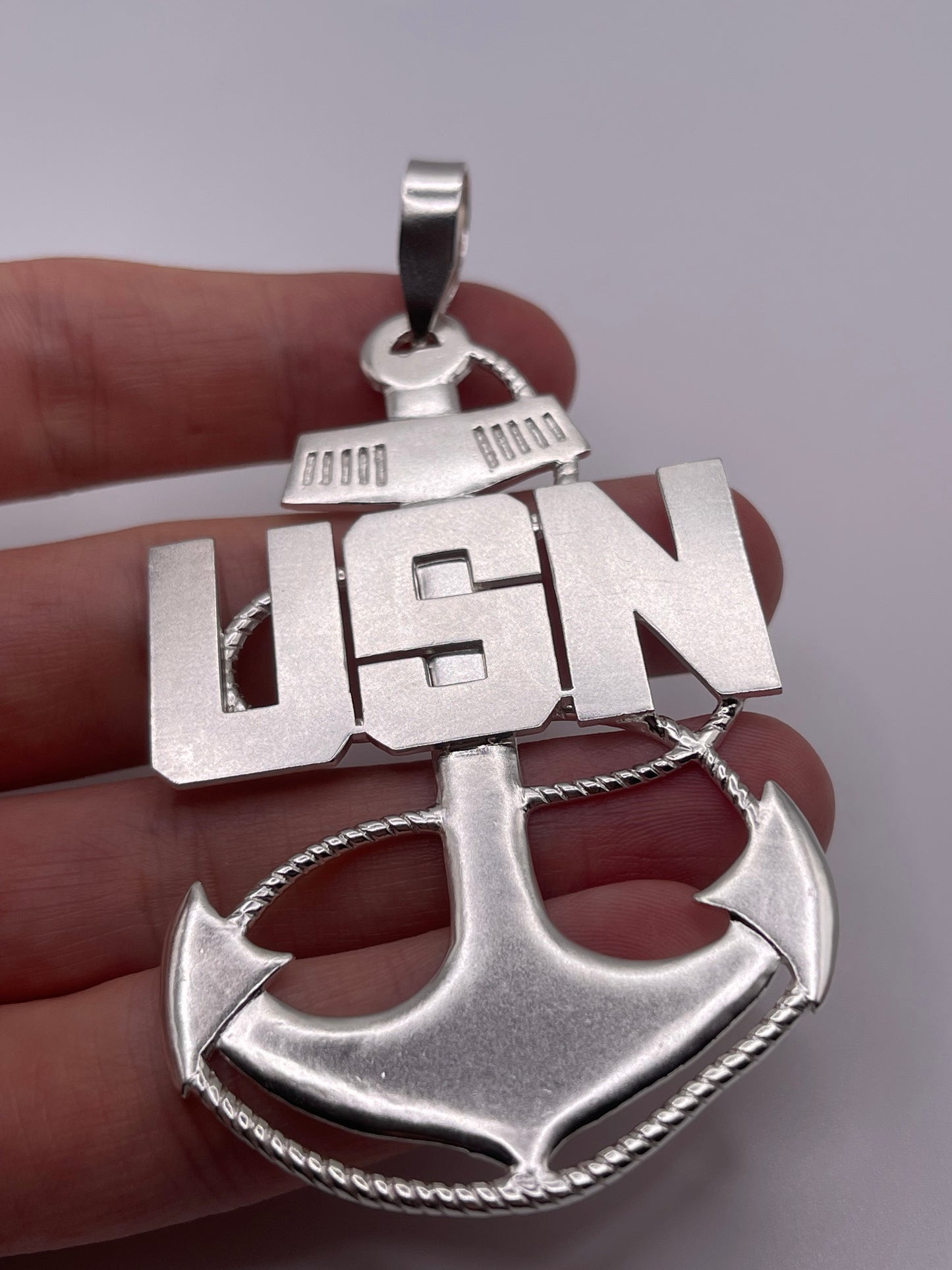 Silver United States Navy pendant