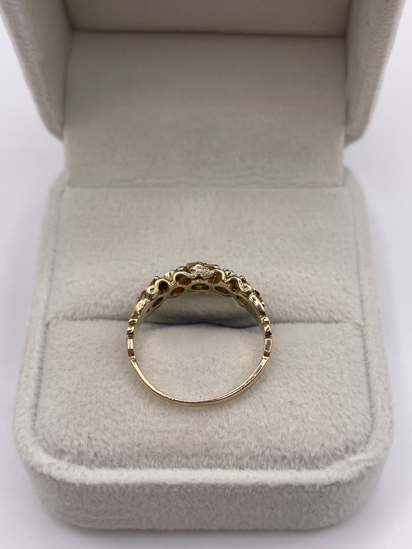 9ct gold opal and quartz ring