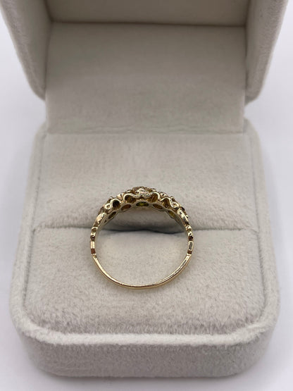9ct gold opal and quartz ring