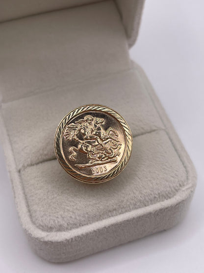 9ct gold st George medallion ring