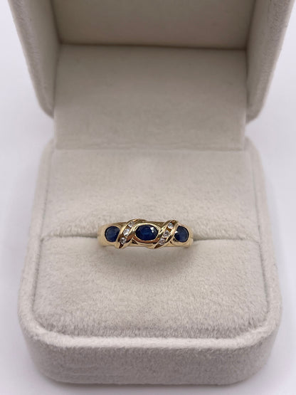 9ct gold sapphire and diamond ring