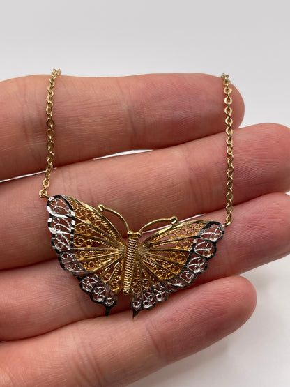 9ct gold butterfly necklace