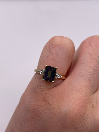 9ct gold mystic topaz and diamond ring