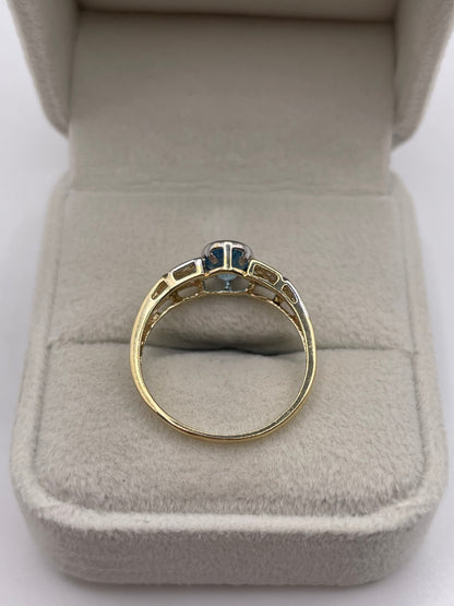 9ct two tone gold topaz ring