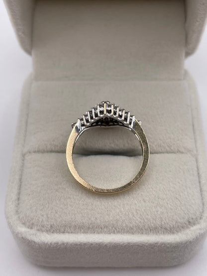 9ct gold diamond cluster ring