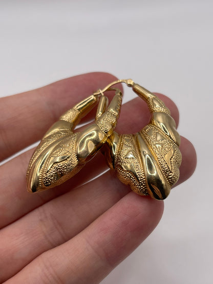 9ct gold creole earrings