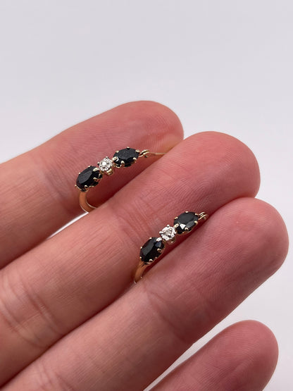 9ct gold sapphire and diamond earrings