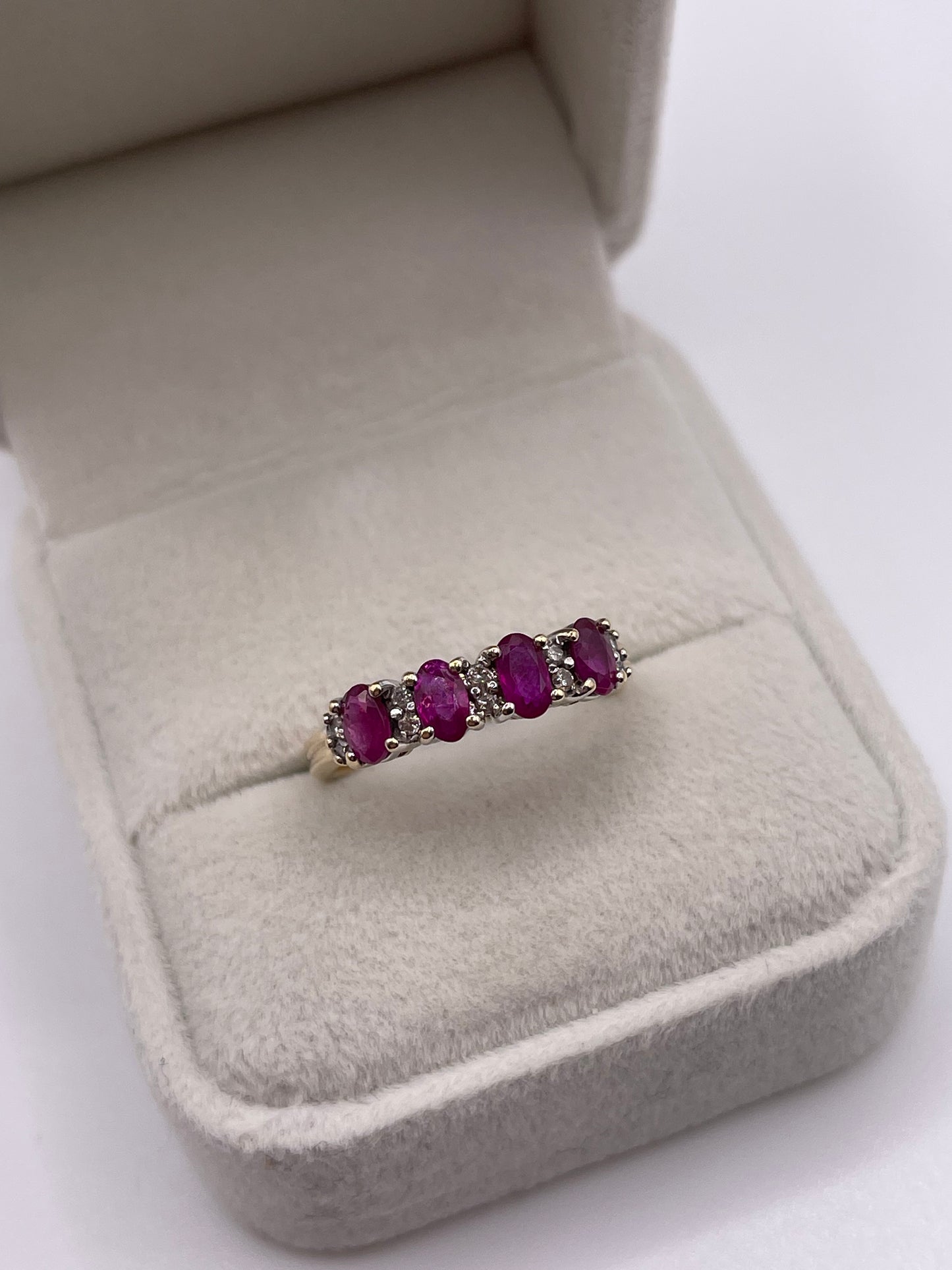 9ct gold ruby and diamond ring