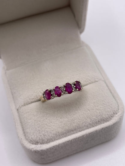 9ct gold ruby and diamond ring