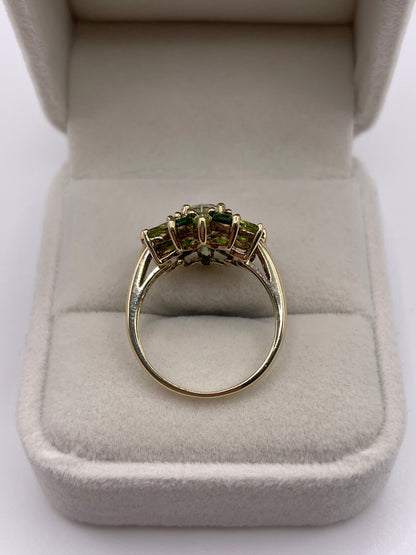 9ct gold multi gemstone cluster ring
