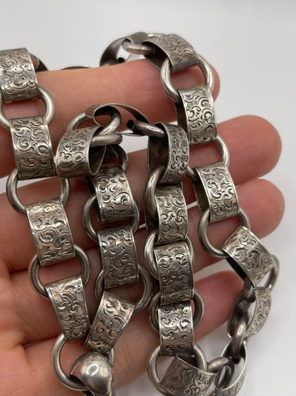 Antique silver collar and locket