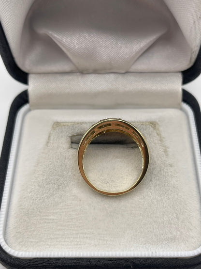 9ct gold 93 point diamond cluster ring