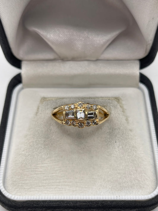 14ct gold diamond cluster ring