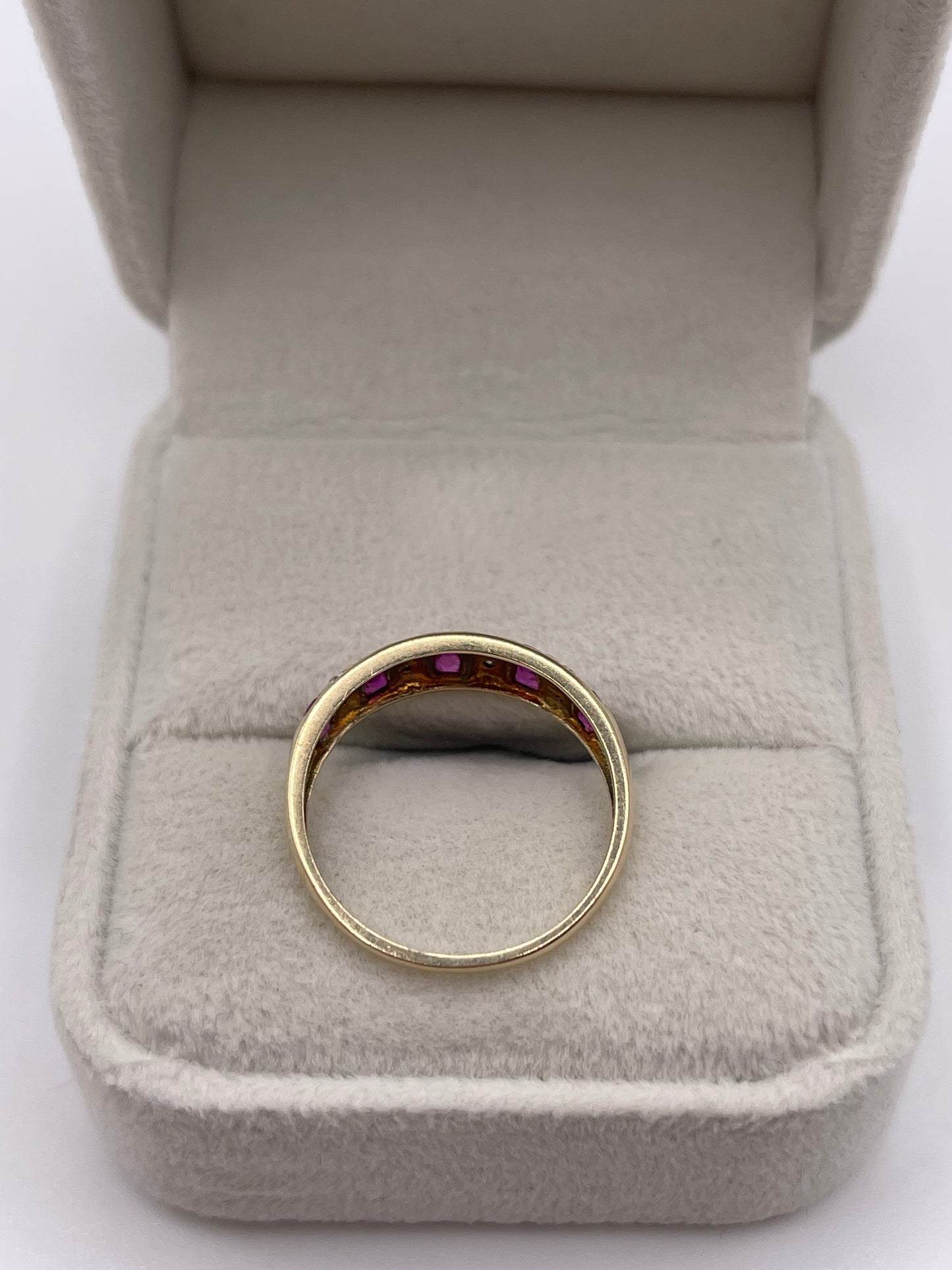 9ct gold ruby and diamond ring