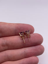 Load image into Gallery viewer, 9ct gold amethyst earrings
