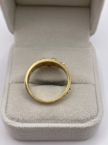 18ct gold pearl and diamond tiara ring