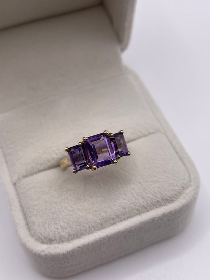 9ct gold amethyst ring