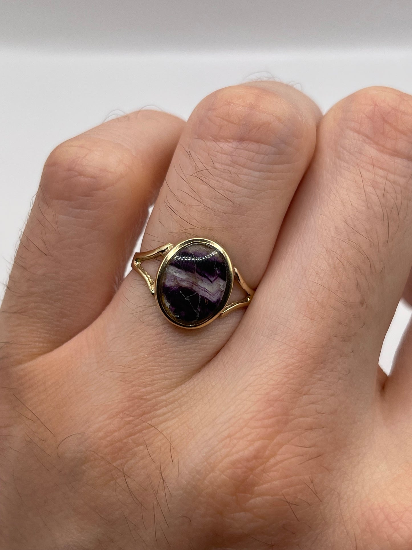 9ct gold blue John ring
