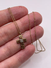 Load image into Gallery viewer, 9ct gold diamond cross necklace
