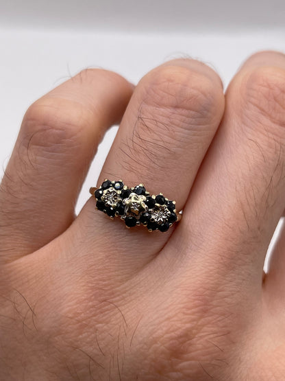 9ct gold sapphire and diamond ring