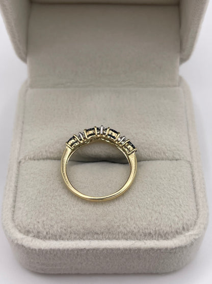 9ct gold sapphire and diamond wishbone ring