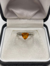Load image into Gallery viewer, 9ct gold fire opal and zircon ring
