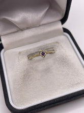 Load image into Gallery viewer, 9ct gold amethyst heart ring
