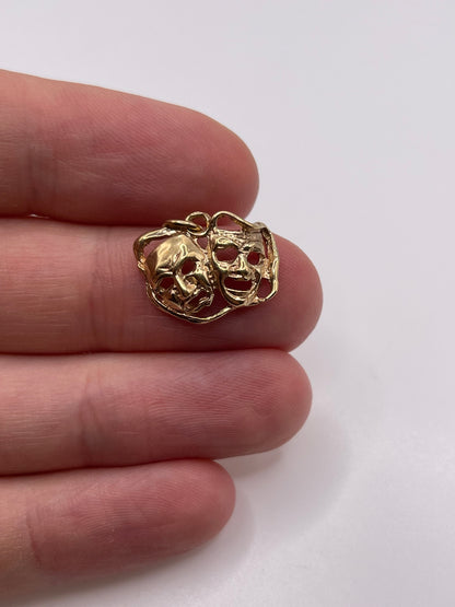 9ct gold comedy mask charm