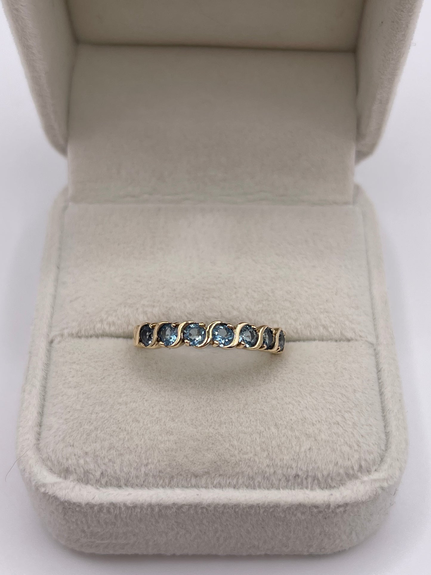 9ct gold blue topaz ring