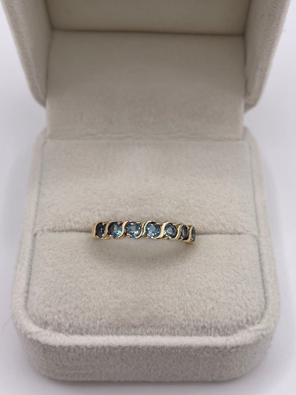 9ct gold blue topaz ring