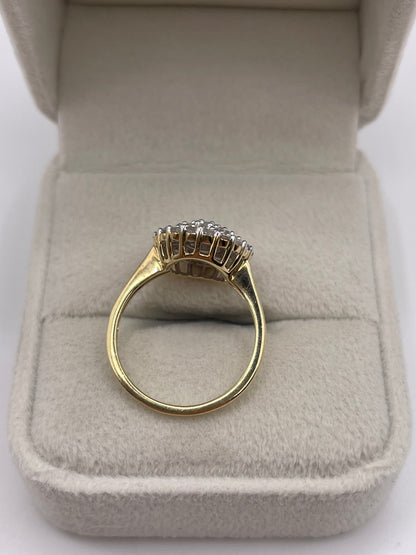 9ct gold diamond cluster ring