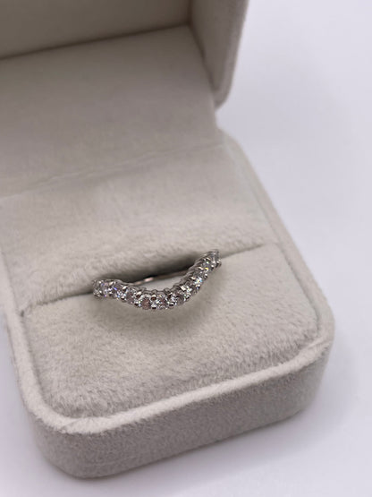 18ct white gold diamond wishbone ring